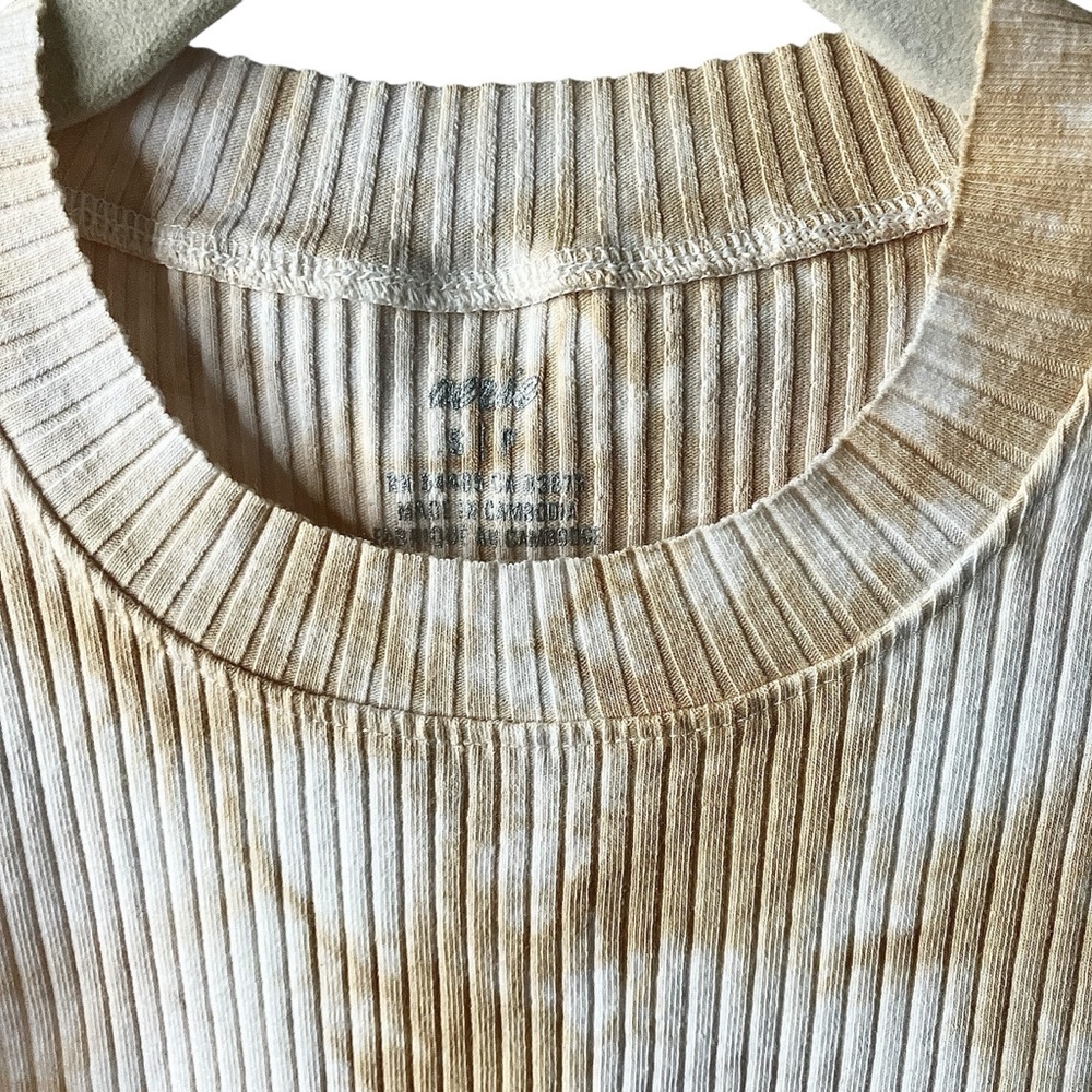 AERIE Women's tank top  Small Rebel Cropped White Beige Tie Dye NWT - Picture 11 of 13